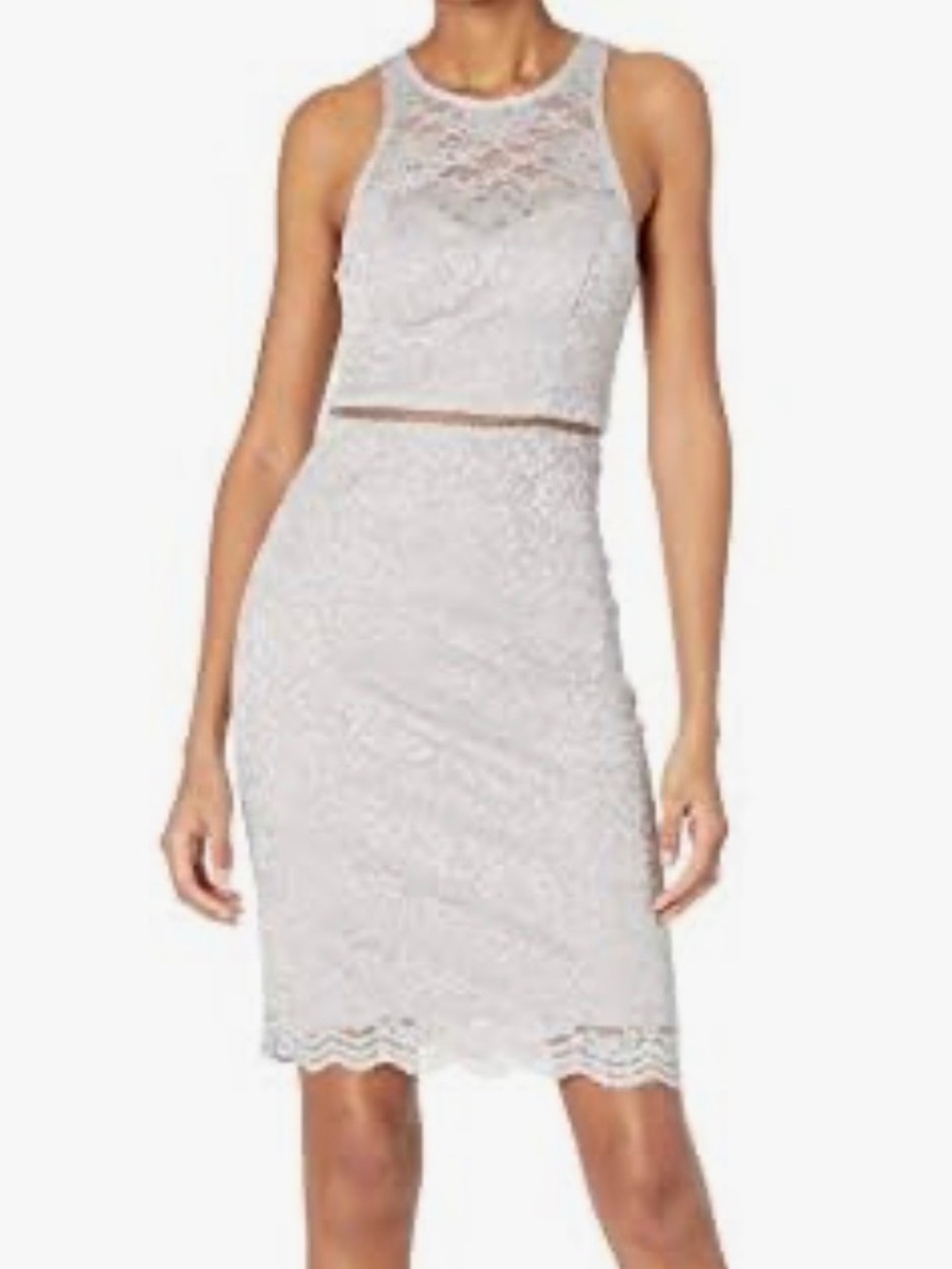 NEW Sequin Hearts Sliver Lace Midi Dress